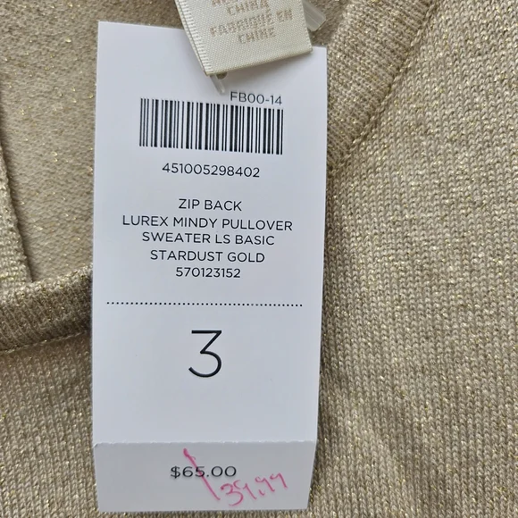 Chico's Light Tan Long Sleeve Top - Picture 2 of 4